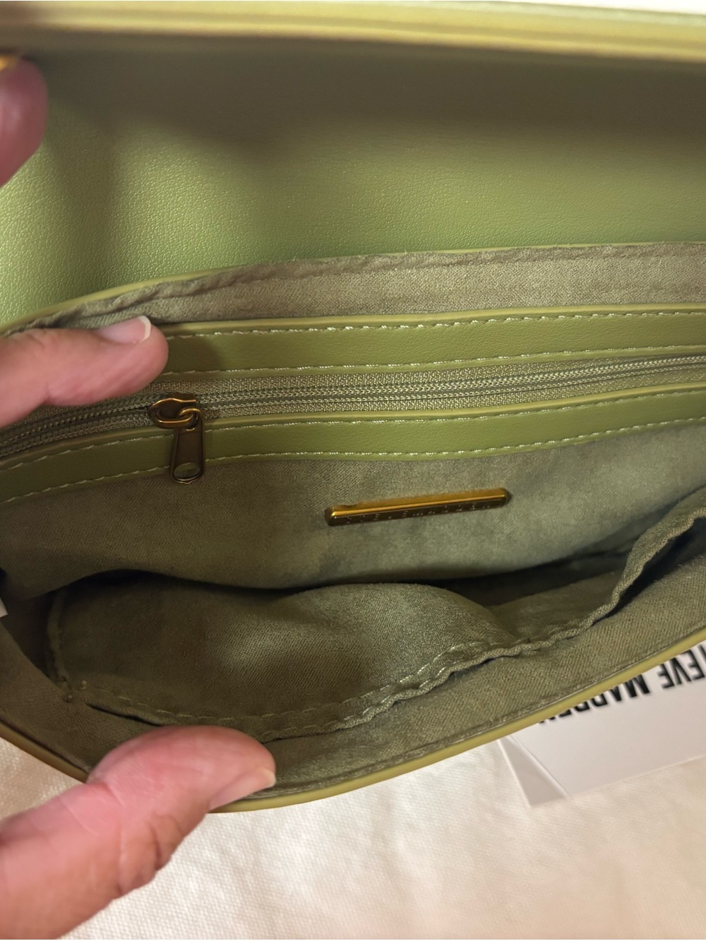 Steve Madden Olive Shoulder Bag with Lemon Scarf Accent - Picture 8 of 8